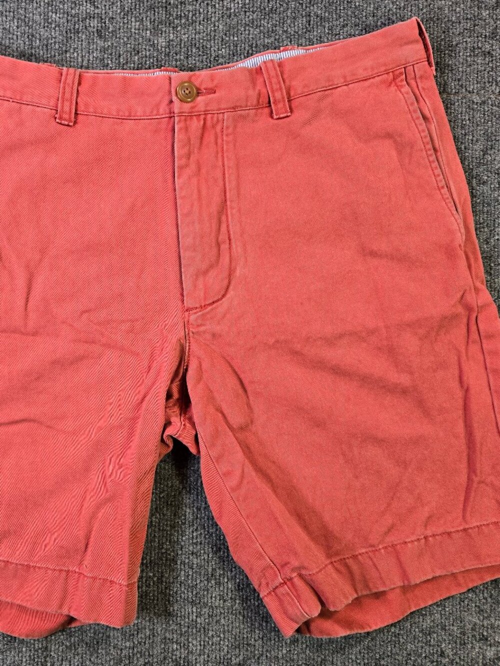 J.Crew Chino Shorts Mens 35 Red Salmon Flat Front Cotton Casual 9" Inseam